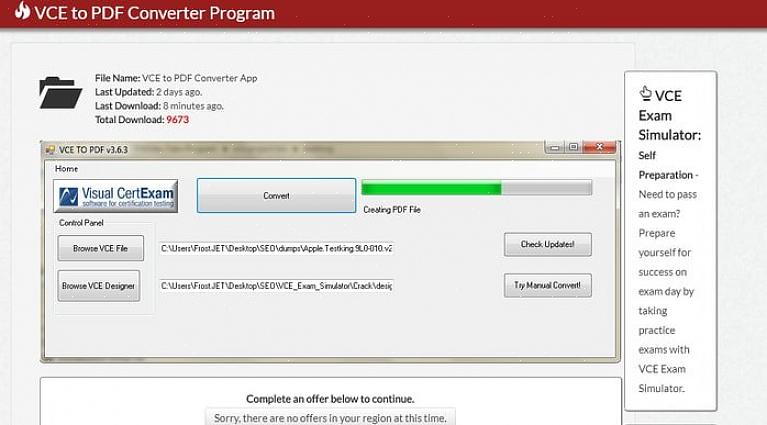 Verifique se o arquivo PDF convertido pode ser lido por programas Adobe Acrobat