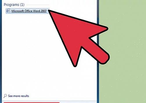 Aponte o ponteiro do mouse para o Microsoft Word entre as opções na lista que aparece
