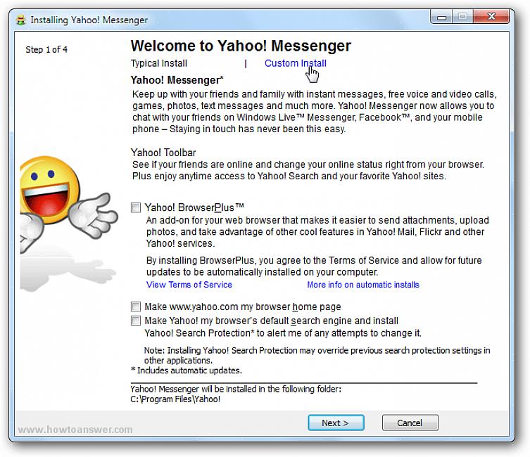 Uma barra de ferramentas do Yahoo permite que você faça tudo o que você pode fazer no site do Yahoo