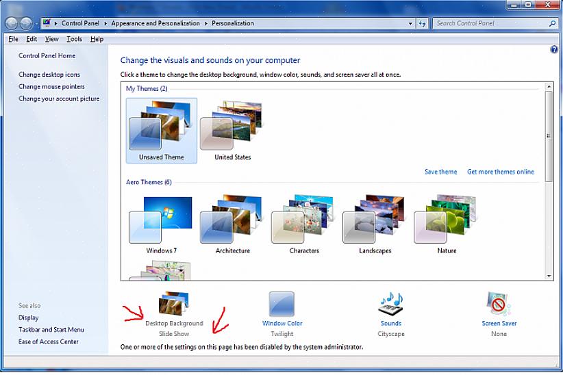 Vá ao Painel de Controle clicando no botão Iniciar