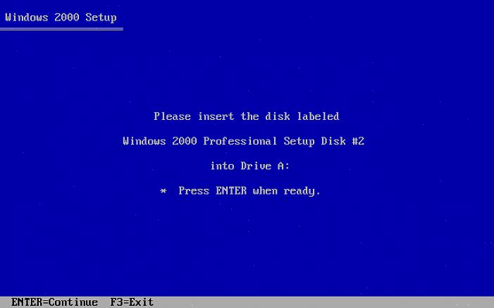 Se você quiser criar um disco de inicialização do Windows 2000