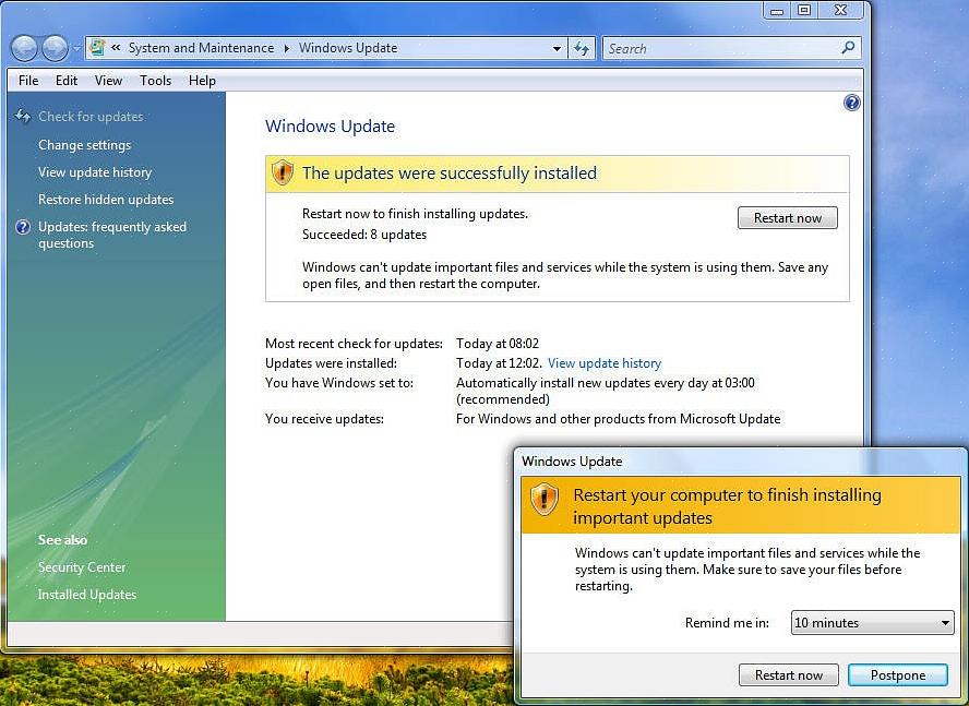 Você pode então instalar essas atualizações em seu computador por meio da tela do Windows Update