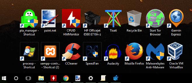Os ícones voltam ao tamanho padrão conforme aparecem no Windows XP