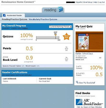 O programa Accelerated Reader foi projetado para incentivar as crianças a ler livros regularmente
