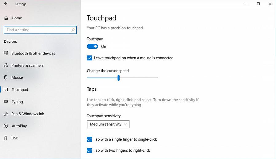 Para desativar o touchpad