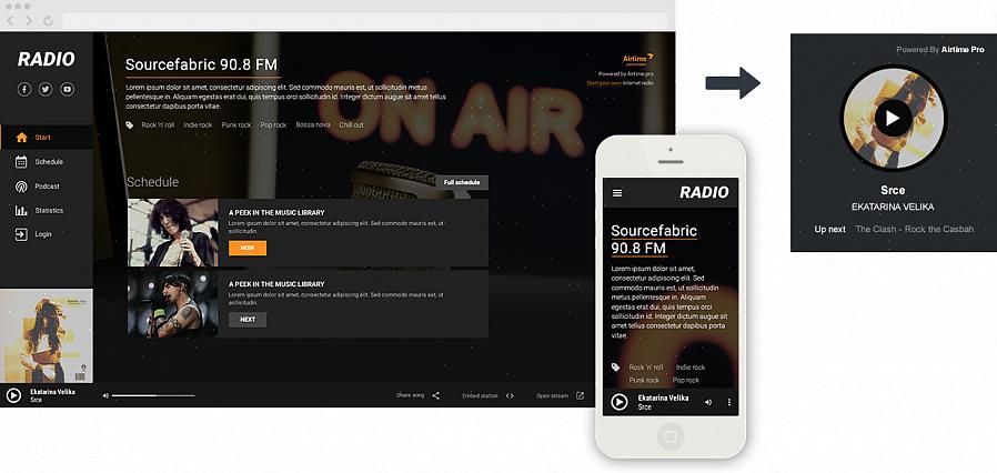 Um rádio na Internet é uma transmissão de áudio pela web