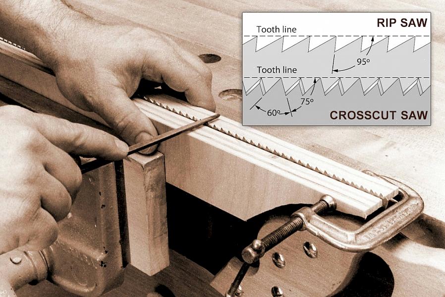 Prenda a serra de corte transversal entre os dois tornos colocados em sua bancada com o lado dos dentes