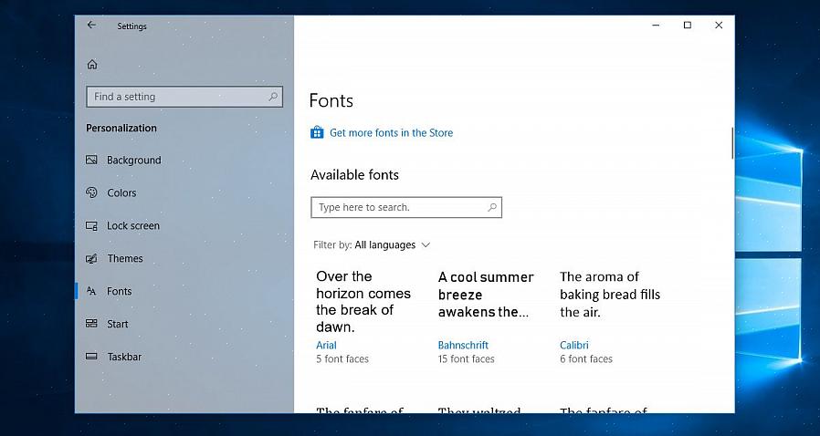 A Microsoft oferece fontes adicionais por meio do editor da Microsoft ou de links para provedores de fontes