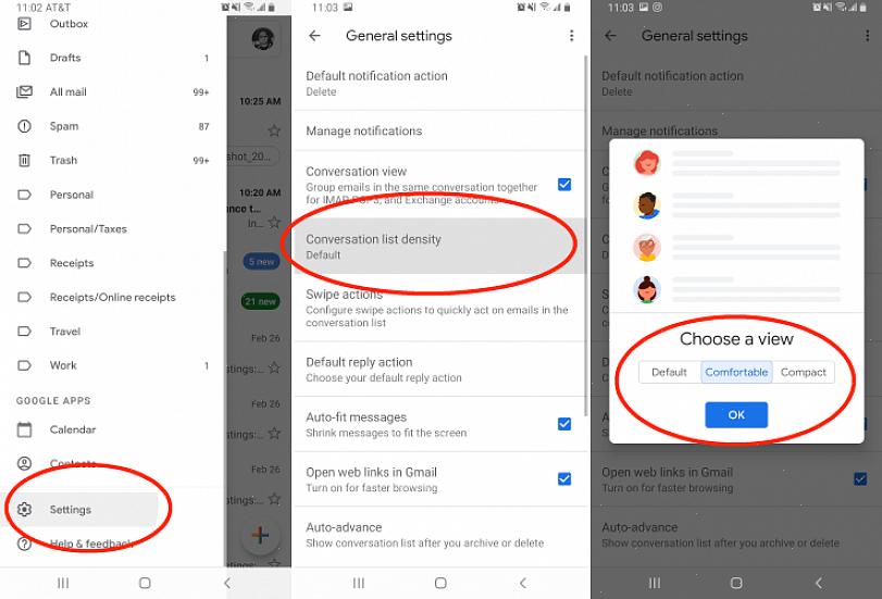 Se desejar alterar as configurações padrão do Gmail para o modo SSL