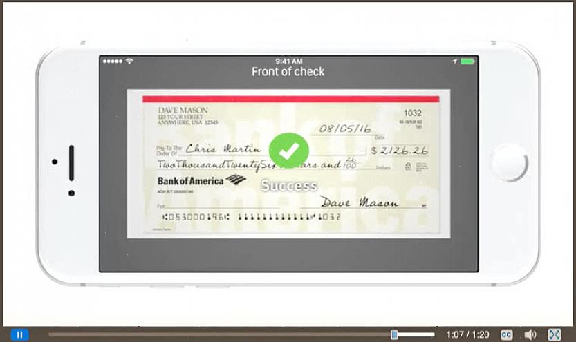 Você deve se certificar de que possui dinheiro suficiente em sua conta antes de enviar o cheque online