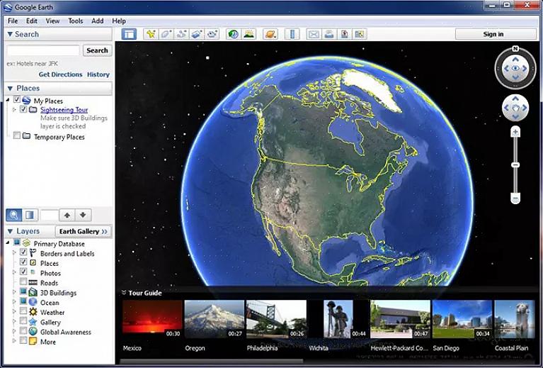 Você pode visualizar imagens de qualquer lugar simplesmente dizendo ao Google Earth o que você deseja ver