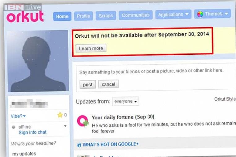 Você pode ver quais dos seus amigos estão online usando o Orkut naquele momento