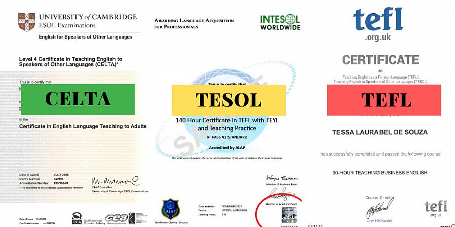 Para obter a certificação TESOL