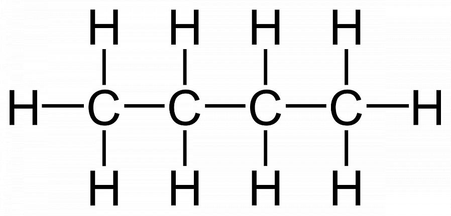 O butano é composto exclusivamente de átomos de hidrogênio