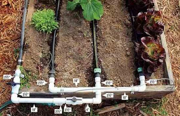 Você também pode suspender a linha de irrigação se a pressão da água permitir que as mangueiras funcionem