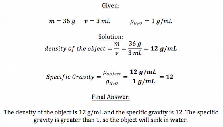A gravidade específica) de uma substância pode ser determinada usando várias ferramentas