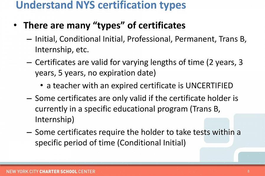 O certificado de ensino garantirá que você foi aprovado nos padrões definidos para um campo específico