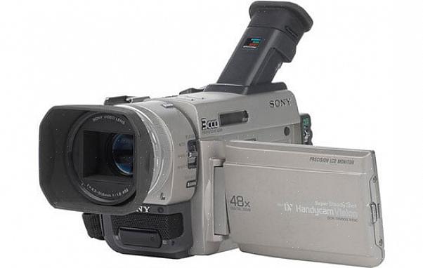 Uma camcorder mini-DV captura vídeo