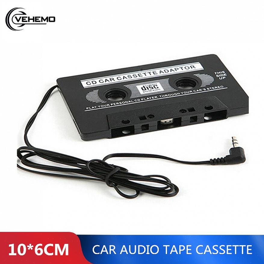 Conecte o cabo do adaptador de fita cassete em seu MP3 player