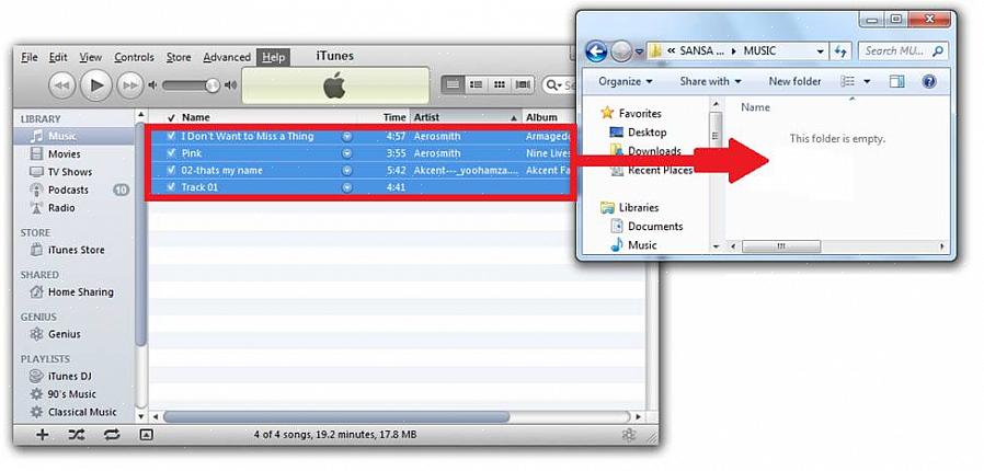Você também pode verificar o conteúdo do seu reprodutor de MP3 SanDisk Sansa sem removê-lo