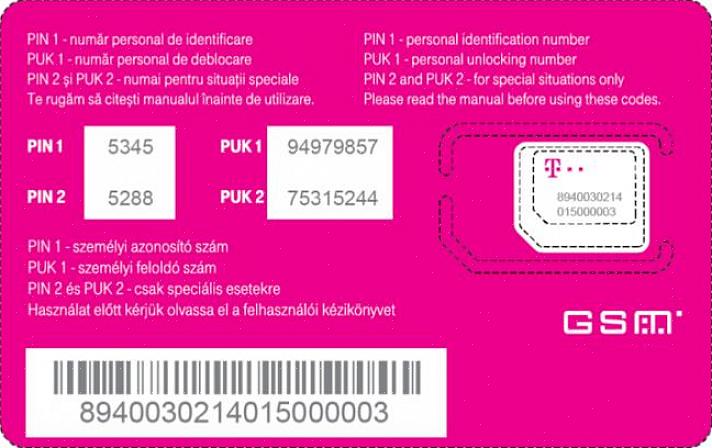 Rápida um cartão SIM da T-Mobile