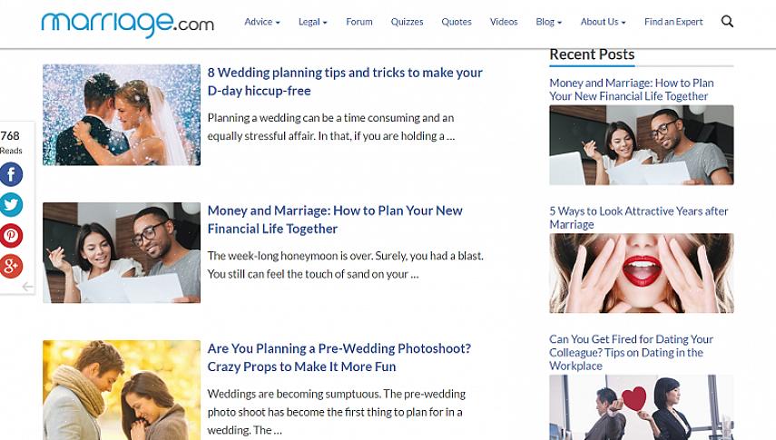 Apreciará os conselhos sobre casamento neste site
