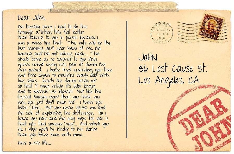 Uma carta de Dear John não é realmente uma carta de Dear John