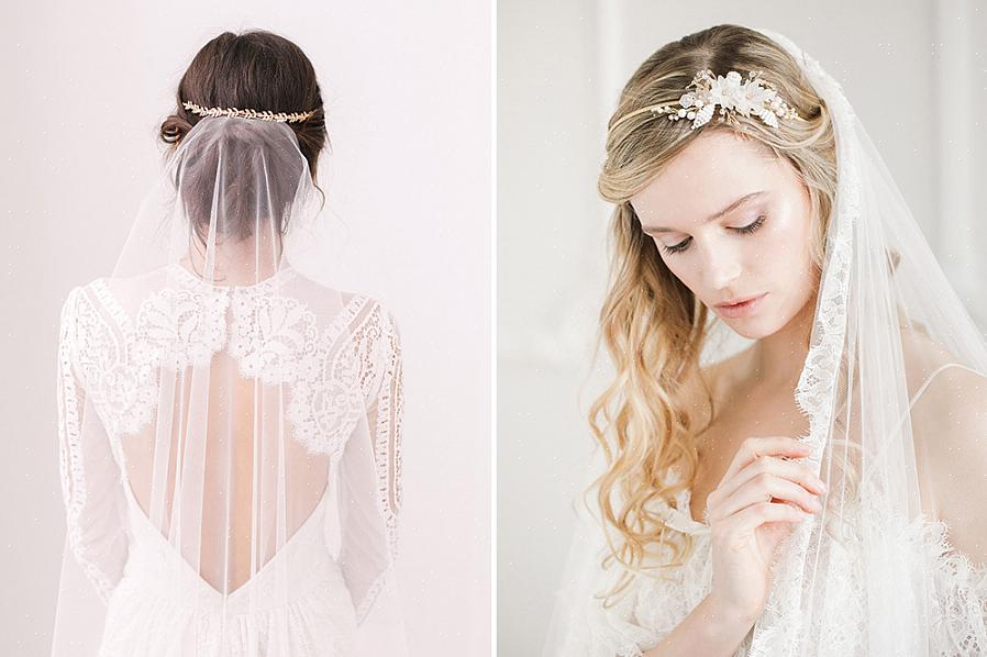 O estilo do seu casamento devem influenciar o capacete que você escolherá para usar com o seu vestido