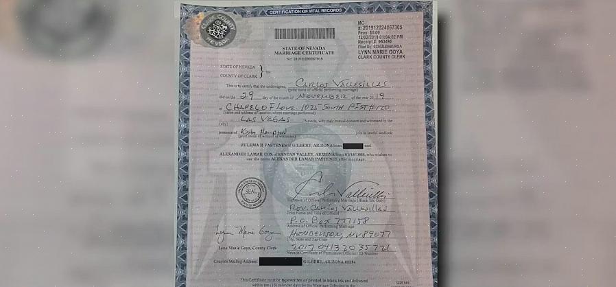 A certidão de casamento precisa ser apresentada no cartório do condado