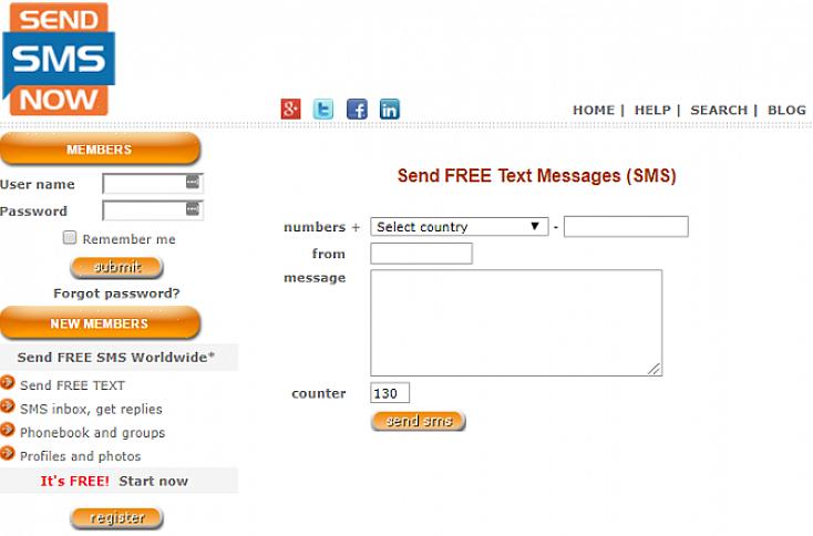 Envie uma mensagem de texto gratuitamente online