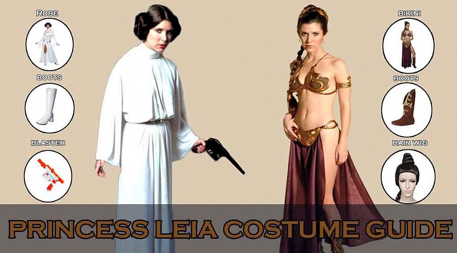 A roupa da Princesa Leia enquanto ela lutava contra o inimigo é uma longa túnica branca com gola alta