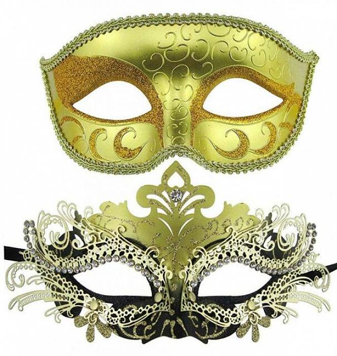 As lojas de artesanato ou de artigos para festas costumam levar máscaras Mardi Gras simples