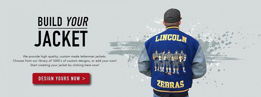 No caso de você decidir personalizar o design de sua jaqueta Letterman online