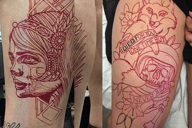 Ter um estêncil de tatuagem transferido para o local da tatuagem garante que você terá uma tatuagem