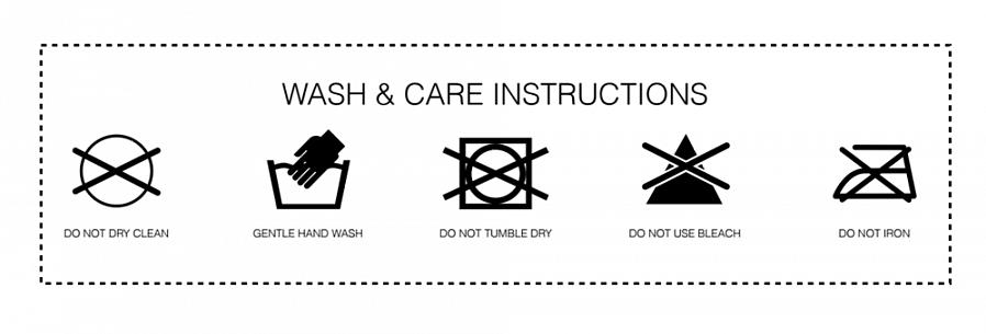 As etiquetas conteriam informações sobre como o lenço deve ser manuseado em termos de lavagem