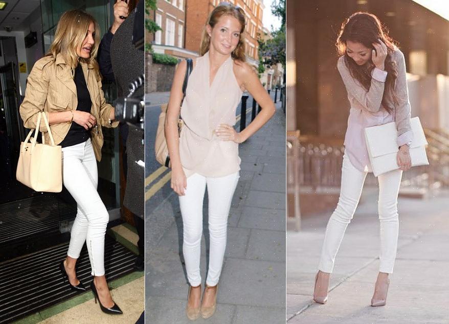 Você pode ficar muito bem em um par de jeans branco se souber como puxá-lo corretamente