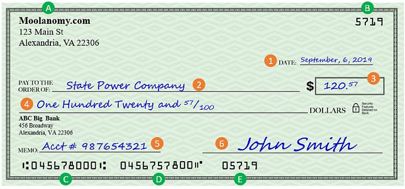 Se o seu talão de cheques não tiver cópias entre cada cheque