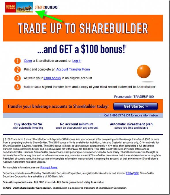 Leia abaixo para obter orientações sobre como começar a investir com o Sharebuilder