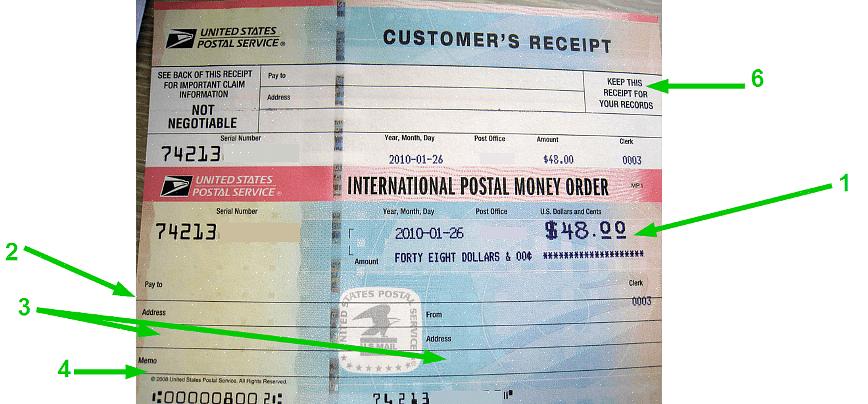 Você pode comprar um formulário de ordem de pagamento internacional nos correios