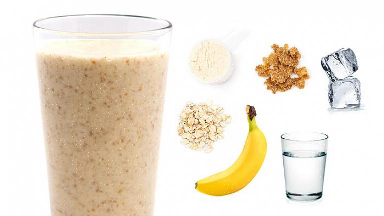 Os ingredientes de que você precisa para este shake de proteína são água