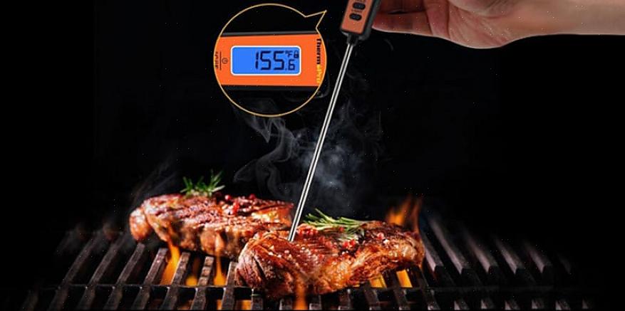 O termômetro de forno de sonda é geralmente usado para determinar a temperatura dos alimentos inserindo