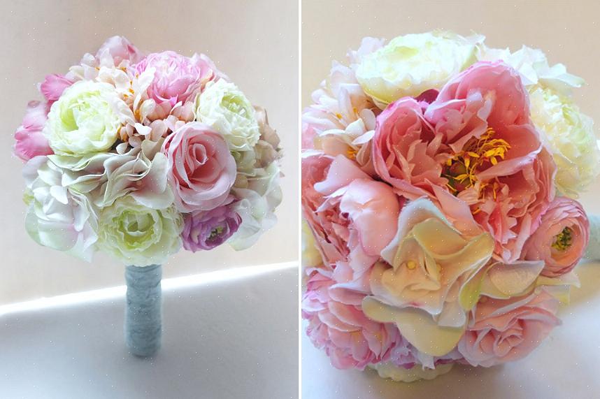 Você pode criar flores de casamento usando flores de seda