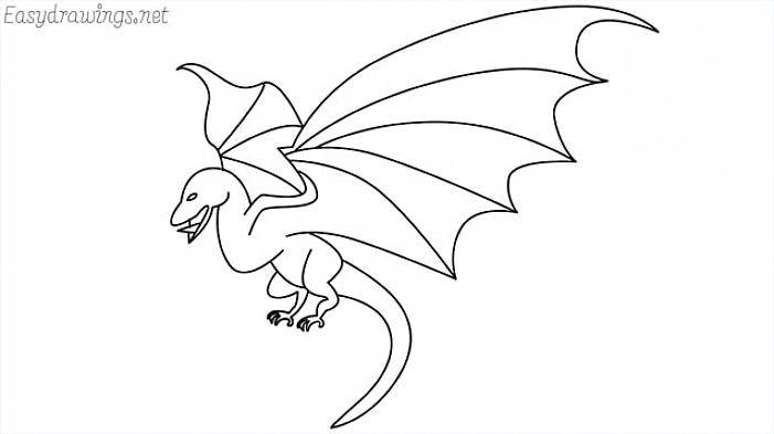 Desenhe linhas curvas semelhantes às pernas de um dragão