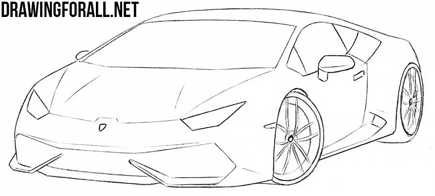 Desenhe duas pequenas linhas verticais - a da esquerda representará o porta-malas do carro