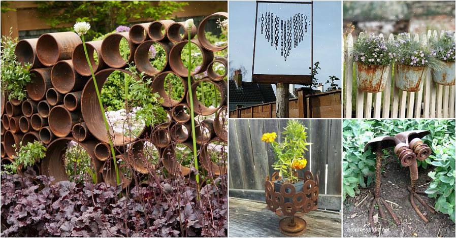 Plantas de hera rastejando em uma treliça de sua escolha criarão um bom ambiente rústico para o jardim