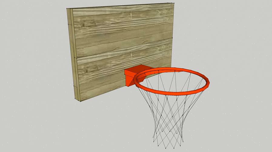 O próximo passo para construir uma tabela de basquete é pendurar a tabela