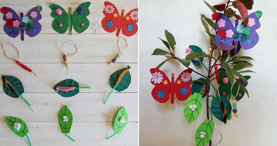 Ensiná-las a fazer um artesanato fácil de borboletas é uma forma de ensiná-las ciências