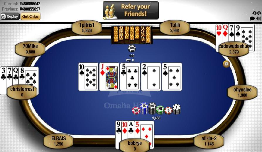 Omaha Hi / Low é uma forma de pôquer Omaha jogado entre 2 a 10 jogadores