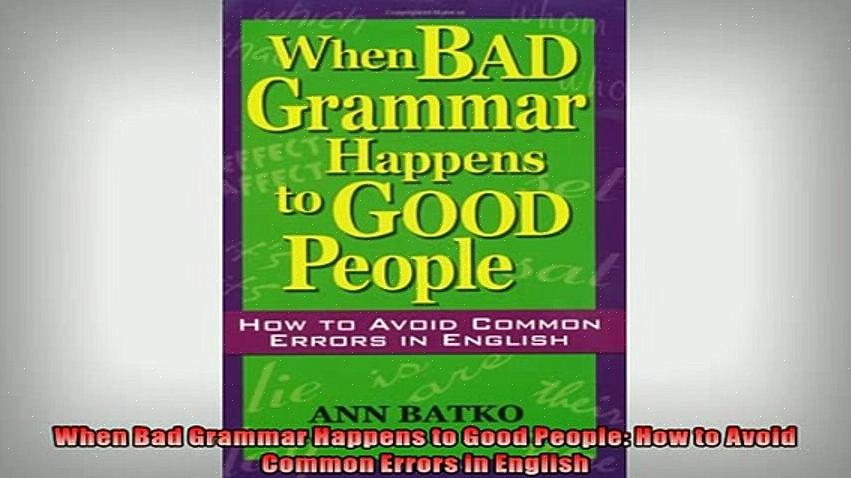 Evitar erros gramaticais comuns