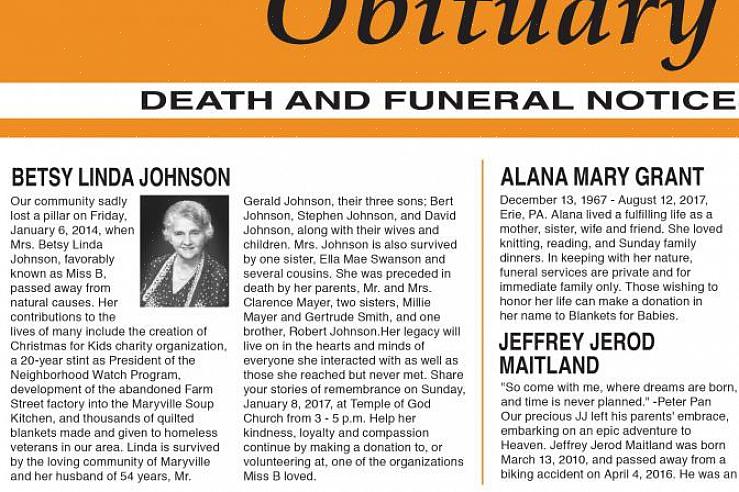 As informações sobre a causa da morte geralmente não são incluídas em um obituário